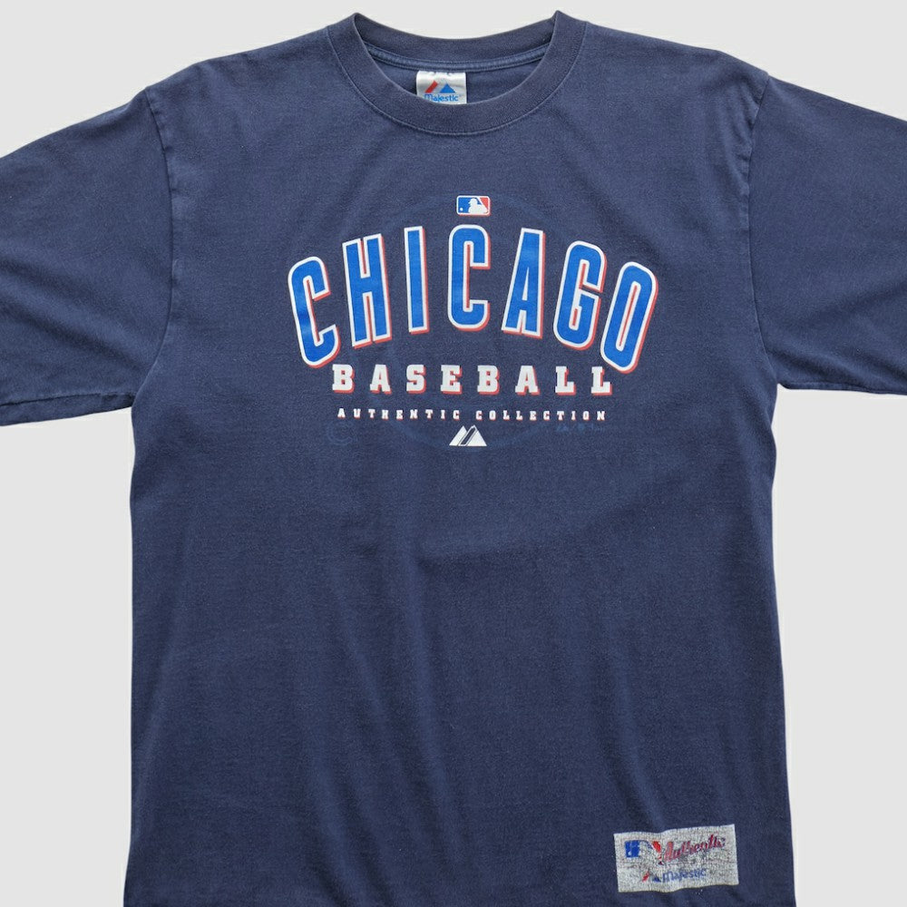 Chicago Cubs Majestic 2000s T-shirt - Navy - Vintage T-shirts