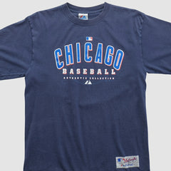 Chicago Cubs Majestic 2000s T-shirt - Navy - Vintage T-shirts