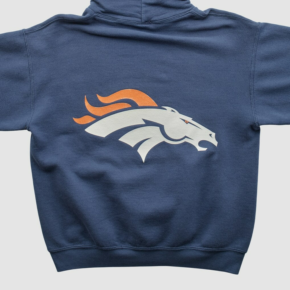 Denver Broncos 2000s Hooded Pullover Sweatshirt - Navy Pullover