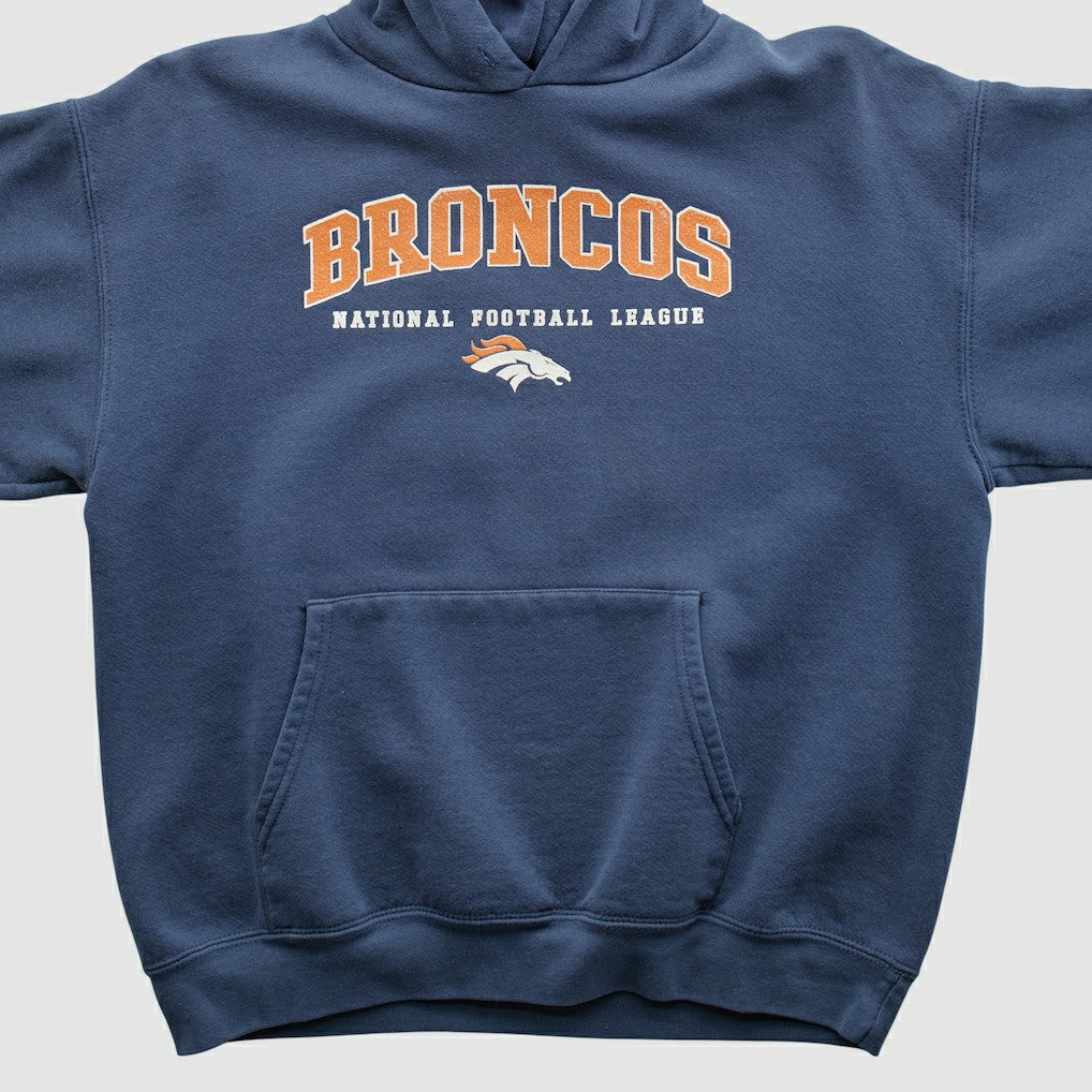 Denver Broncos 2000s Hooded Pullover Sweatshirt - Navy Pullover