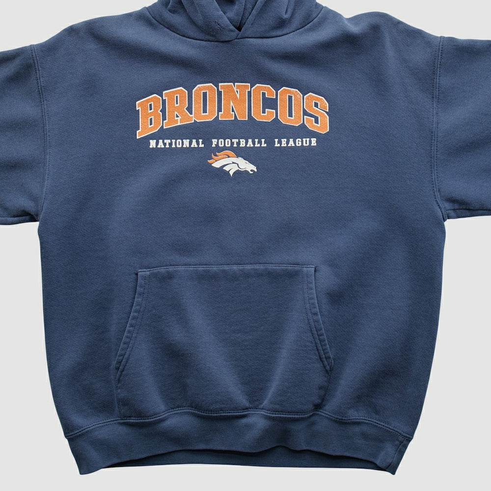 Denver Broncos 2000s Hooded Pullover Sweatshirt - Navy Pullover