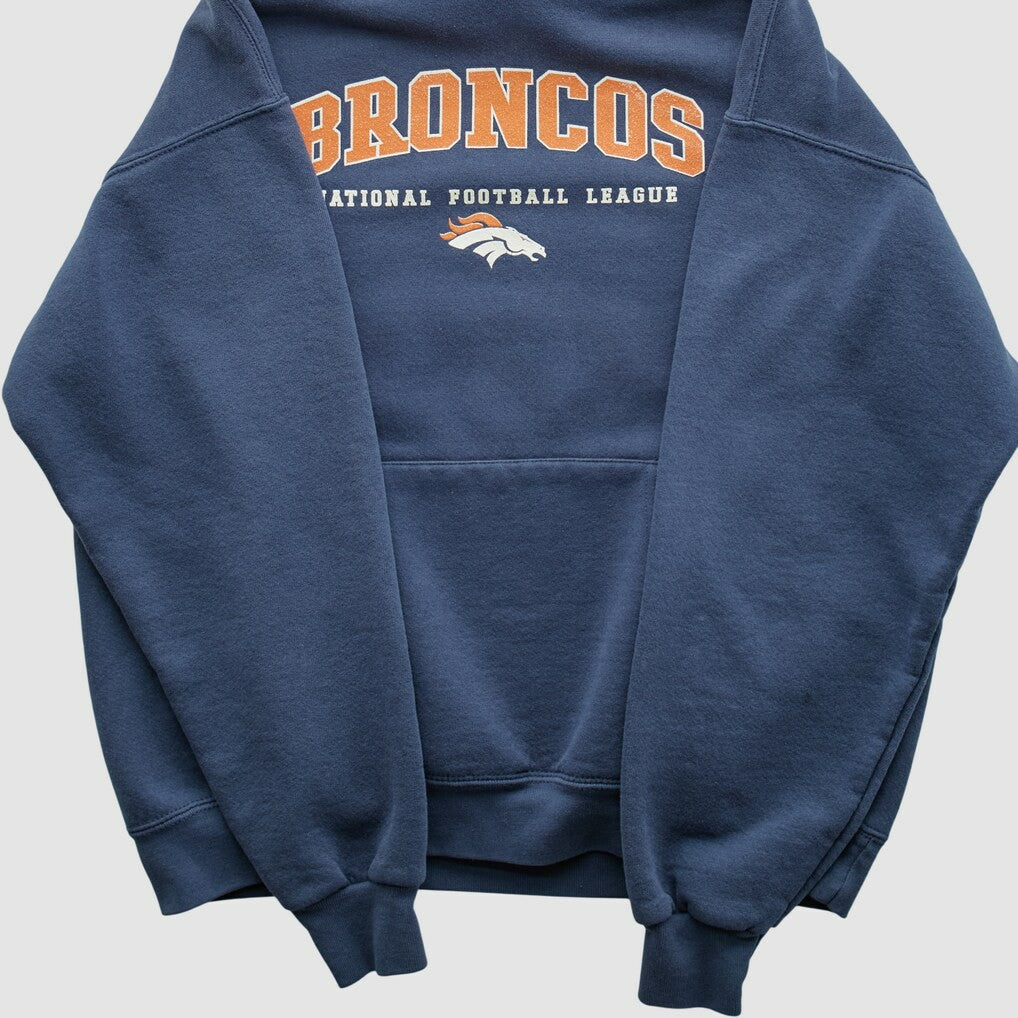 Denver Broncos 2000s Hooded Pullover Sweatshirt - Navy Pullover