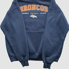 Denver Broncos 2000s Hooded Pullover Sweatshirt - Navy Pullover