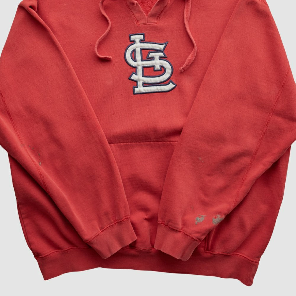 St. Louis Cardinals Genuine Merchandise 2000s Hooded Pullover Sweatshirt - Red - Vintage Pullover