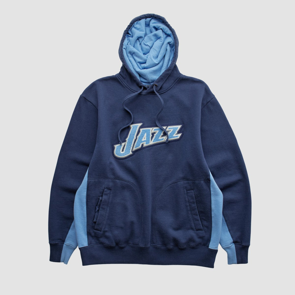 Utah Jazz NBA 2000s Hooded Pullover Sweatshirt Navy Vintage - Vintage