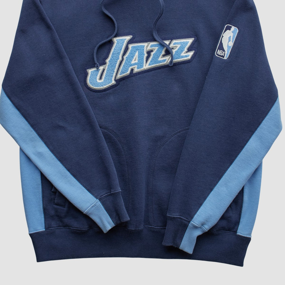 Utah Jazz NBA 2000s Hooded Pullover Sweatshirt Navy Vintage - Vintage