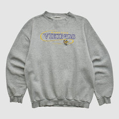 Minnesota Vikings 90s Pullover Sweatshirt - Heather Gray Pullover