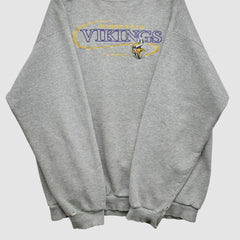 Minnesota Vikings 90s Pullover Sweatshirt - Heather Gray Pullover