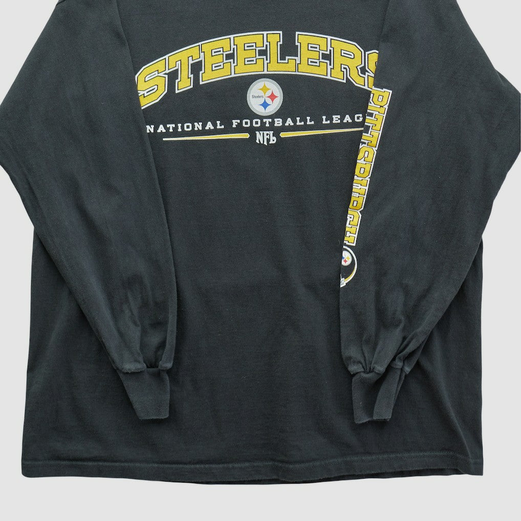 Pittsburgh Steelers NFL 2000s Long Sleeve T-shirt - Black T-shirts