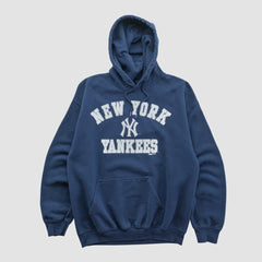 New York Yankees Stitches 2010s Hooded Pullover Sweatshirt - Navy - XVintage Pullover