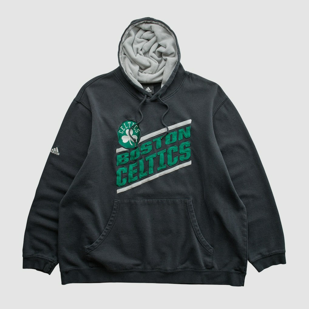 Boston Celtics 2010s Hooded Pullover Sweatshirt Black Vintage - Adidas