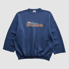 Denver Broncos Logo Athletic 90s Pullover Sweatshirt - Navy Pullover