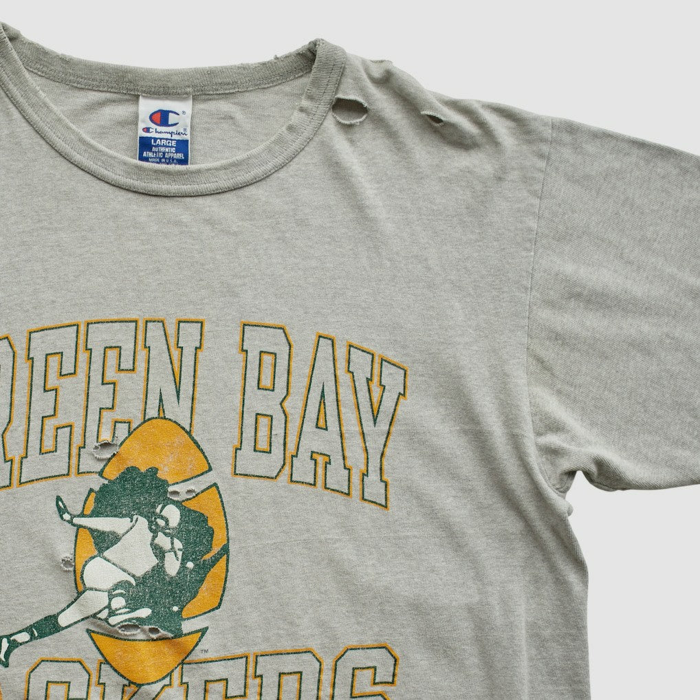 Green Bay Packers Champion 90s T-shirt - Heather Gray T-shirts