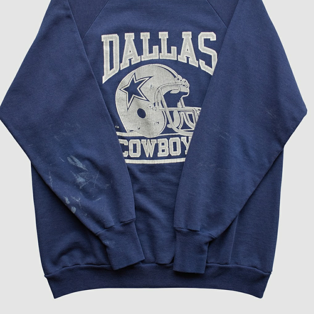Dallas Cowboys Logo 7 80s Pullover Sweatshirt - Navy Pullover