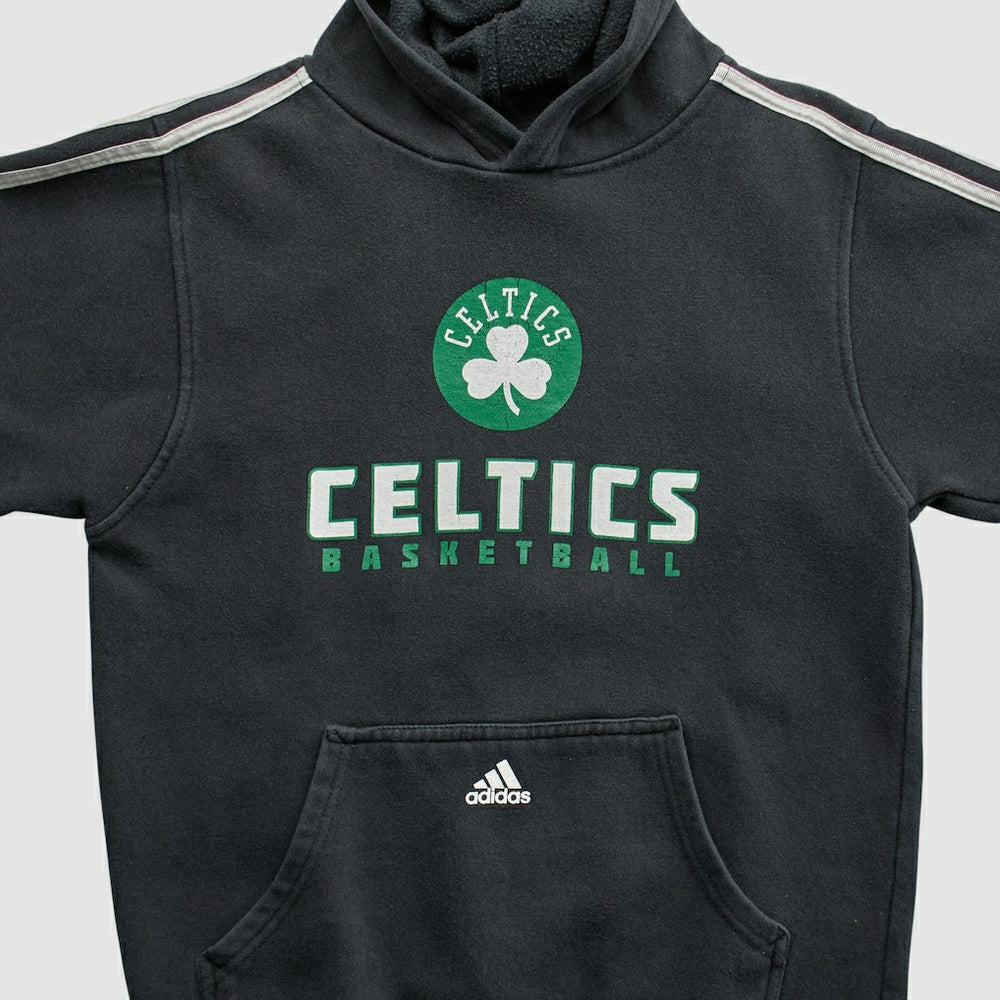 Boston Celtics 2010s Hooded Pullover Sweatshirt Black Vintage - Adidas