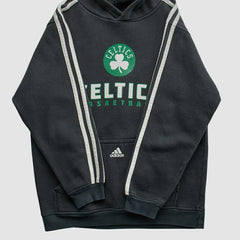 Boston Celtics 2010s Hooded Pullover Sweatshirt Black Vintage - Adidas