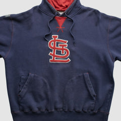 St. Louis Cardinals Majestic 2000s Hooded Pullover Sweatshirt - Navy - XVintage Pullover