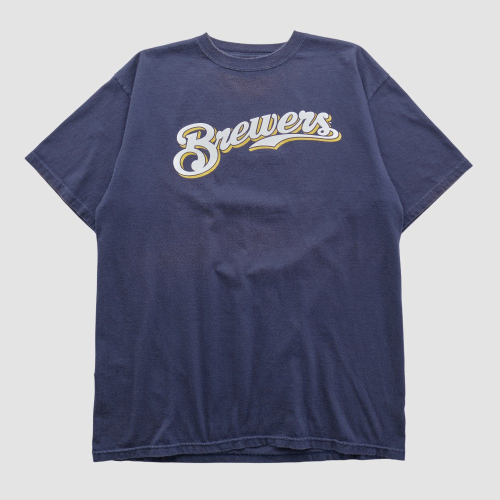Milwaukee Brewers Majestic 2000s T-shirt - Navy - Vintage T-shirts