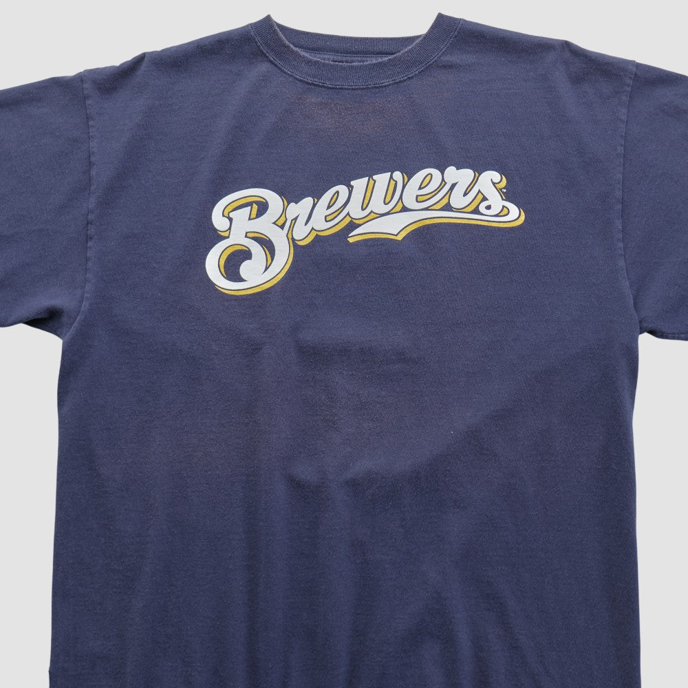 Milwaukee Brewers Majestic 2000s T-shirt - Navy - Vintage T-shirts