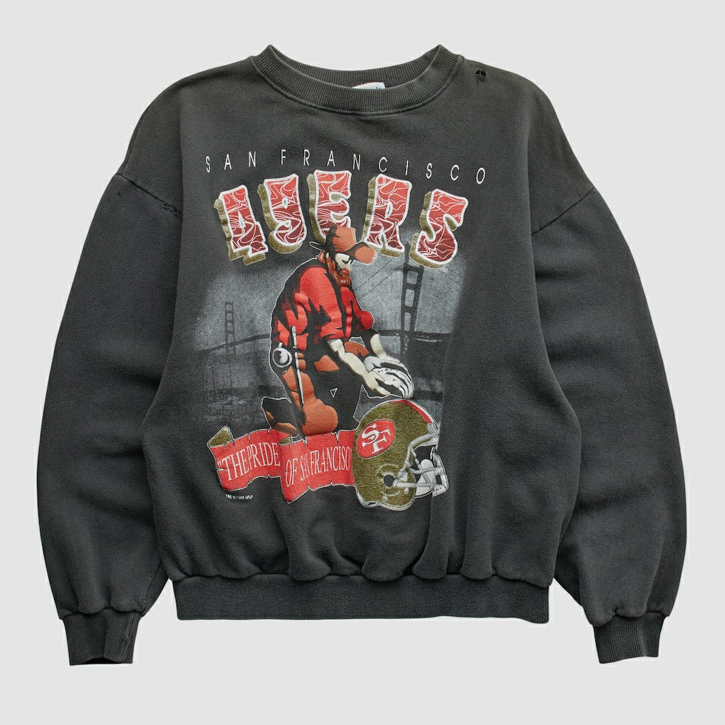 San Francisco 49ers All Out Fan 90s Pullover Sweatshirt - Black Pullover