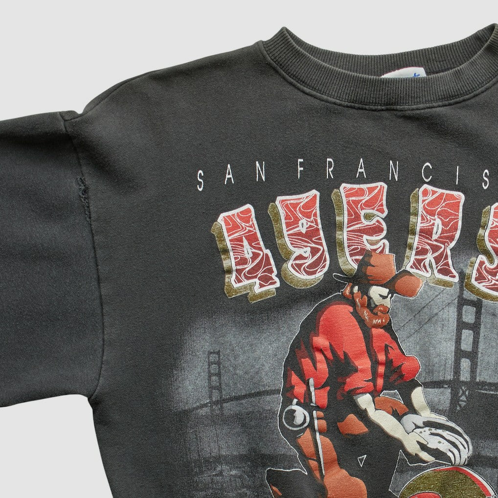 San Francisco 49ers All Out Fan 90s Pullover Sweatshirt - Black Pullover