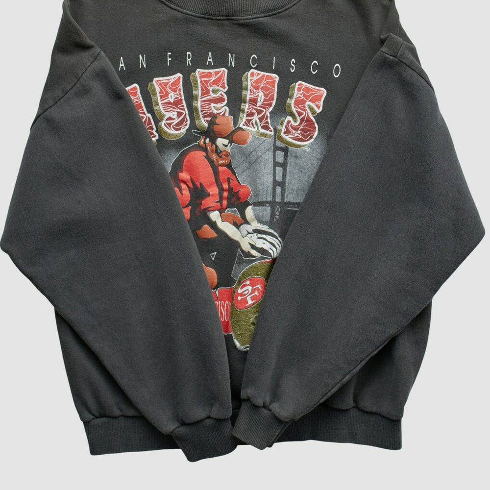 San Francisco 49ers All Out Fan 90s Pullover Sweatshirt - Black Pullover