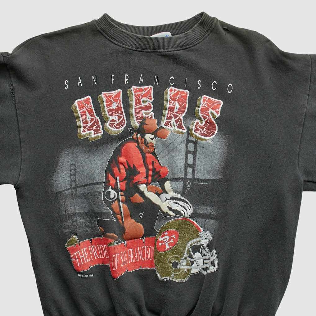 San Francisco 49ers All Out Fan 90s Pullover Sweatshirt - Black Pullover