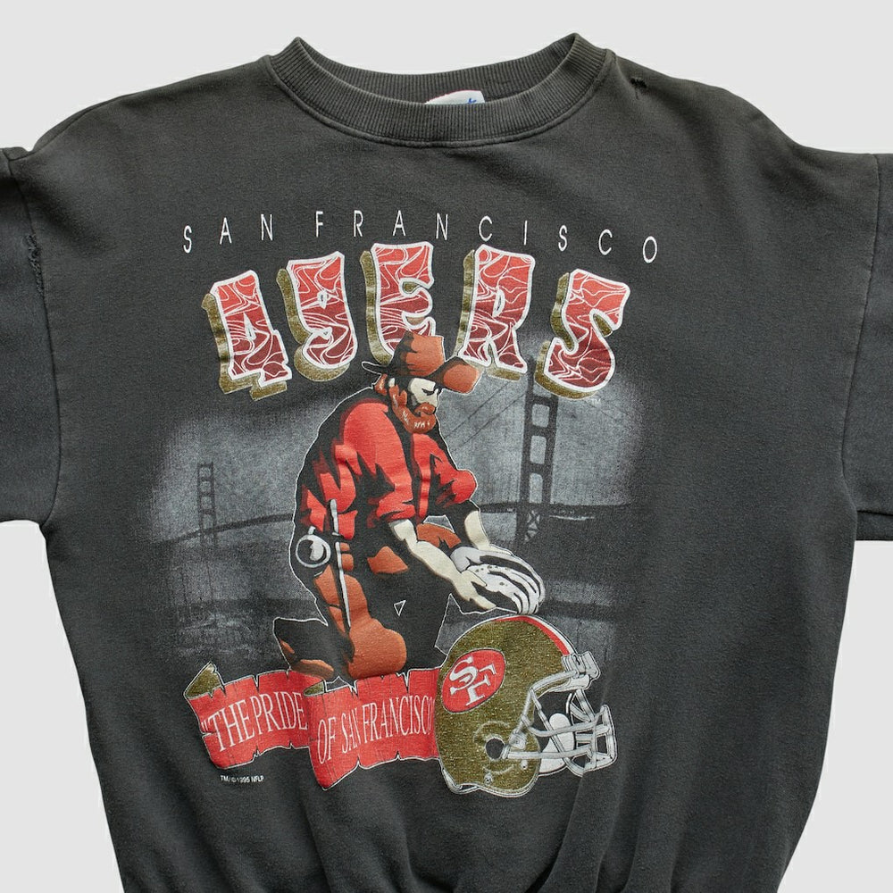 San Francisco 49ers All Out Fan 90s Pullover Sweatshirt - Black Pullover