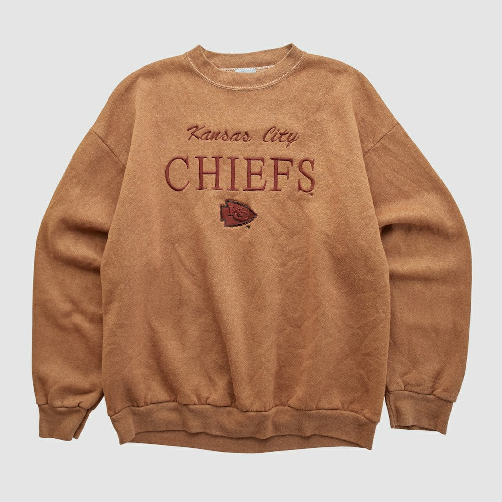 Kansas City Chiefs Logo 7 90s Pullover Sweatshirt - Clay Pullover