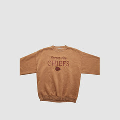 Kansas City Chiefs Logo 7 90s Pullover Sweatshirt - Clay Pullover