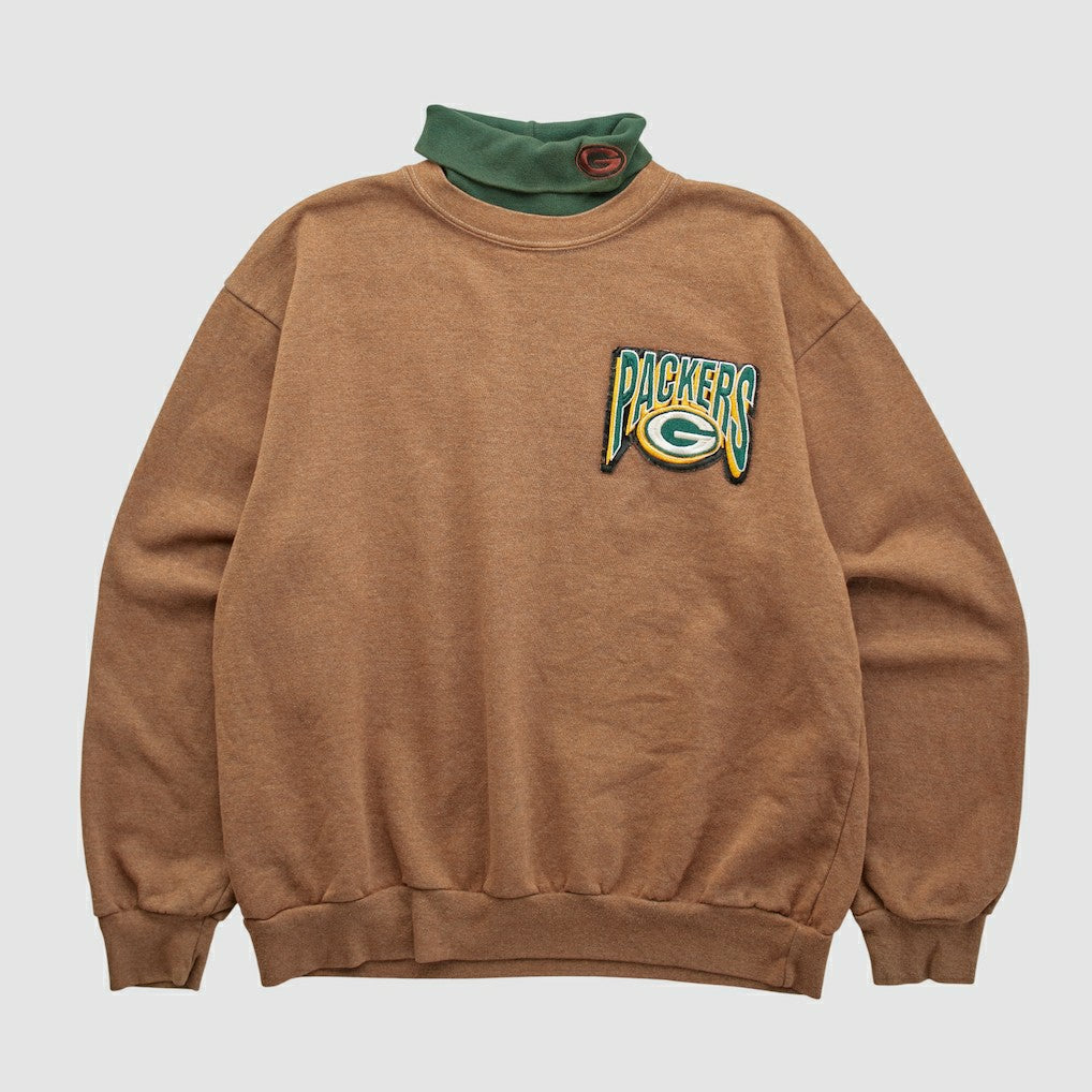 Green Bay Packers Majestic 90s Pullover Sweatshirt - Clay Pullover
