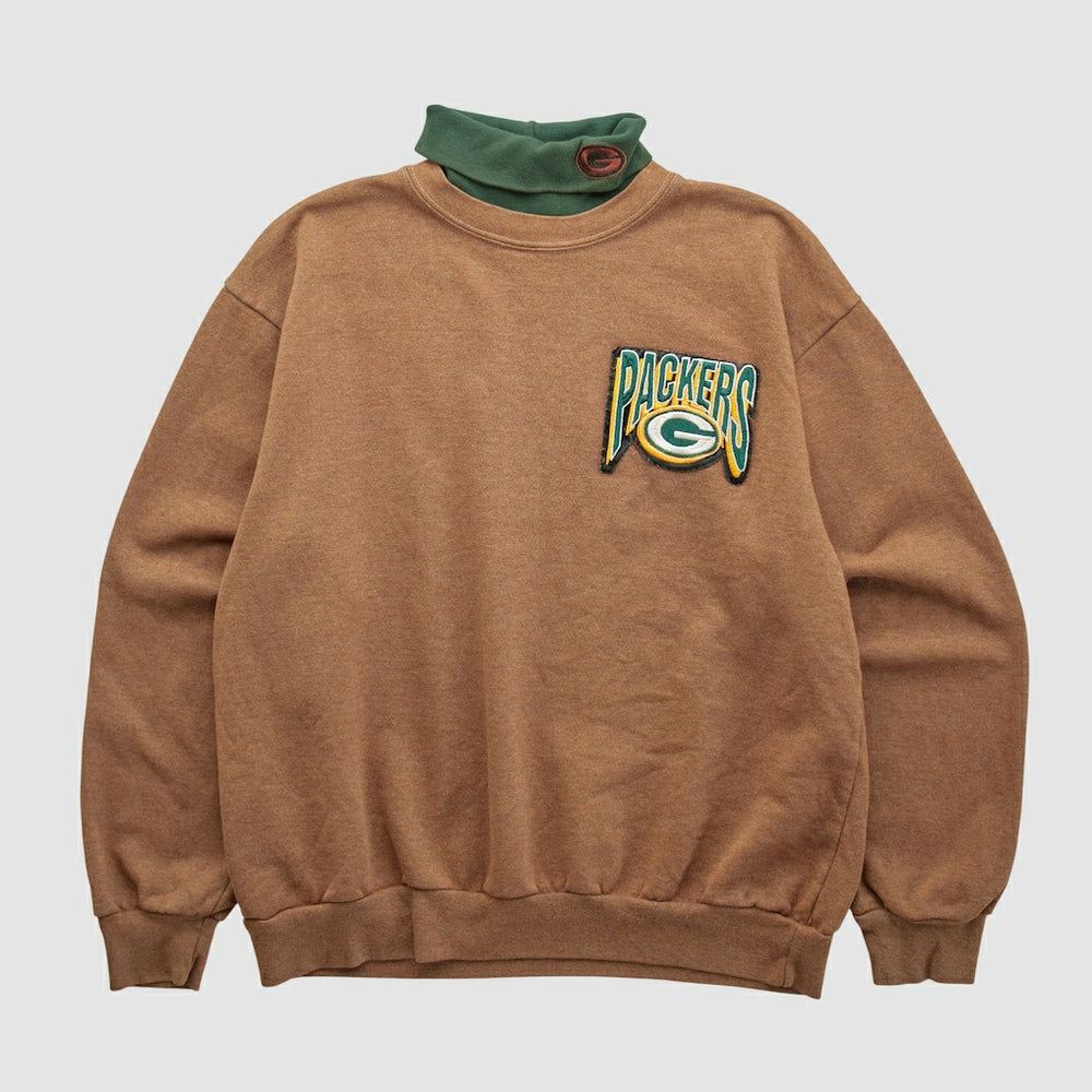 Green Bay Packers Majestic 90s Pullover Sweatshirt - Clay Pullover