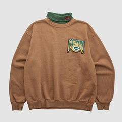 Green Bay Packers Majestic 90s Pullover Sweatshirt - Clay Pullover