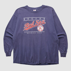 Boston Red Sox True Fan 2004 Long Sleeve T-shirt - Navy - Vintage T-shirts