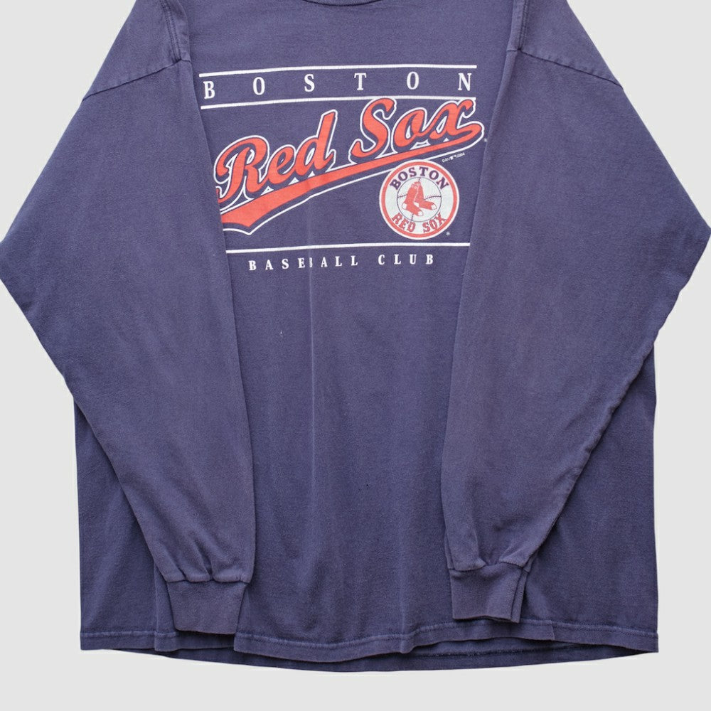 Boston Red Sox True Fan 2004 Long Sleeve T-shirt - Navy - Vintage T-shirts