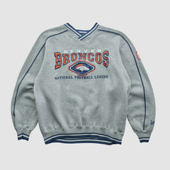 Denver Broncos Lee Apparel 90s Pullover Sweatshirt - Heather Gray Pullover