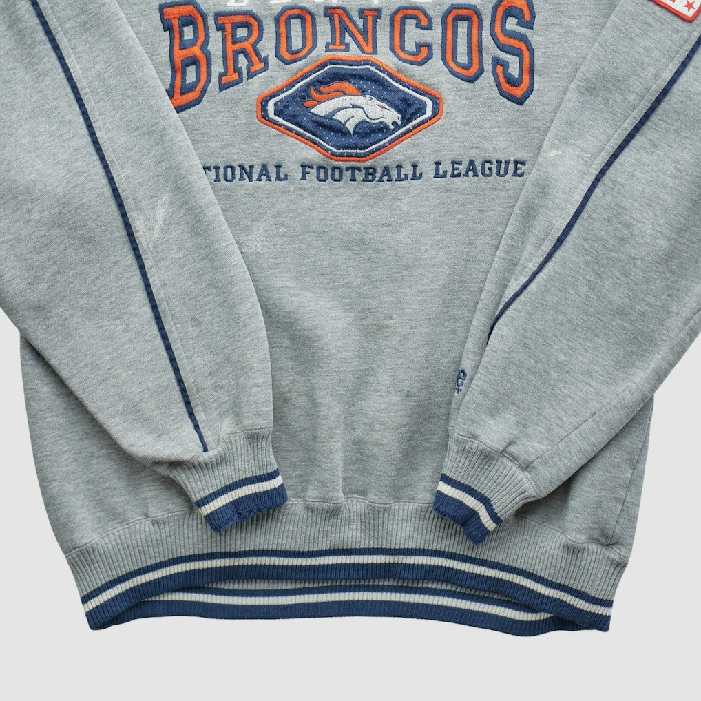 Denver Broncos Lee Apparel 90s Pullover Sweatshirt - Heather Gray Pullover