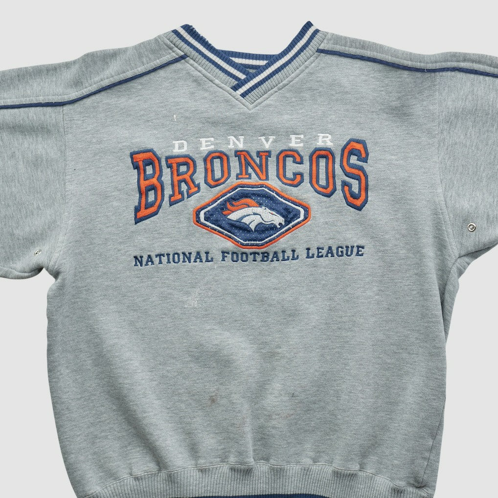 Denver Broncos Lee Apparel 90s Pullover Sweatshirt - Heather Gray Pullover
