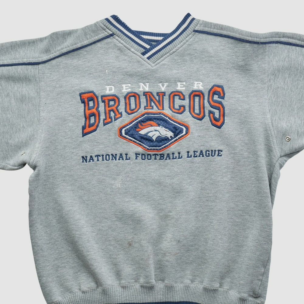 Denver Broncos Lee Apparel 90s Pullover Sweatshirt - Heather Gray Pullover