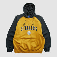 Pittsburgh Steelers Reebok 2000s Hooded Pullover Sweatshirt - Yellow Pullover