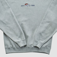 Denver Broncos Champion 2000s Pullover Sweatshirt - Heather Gray Pullover