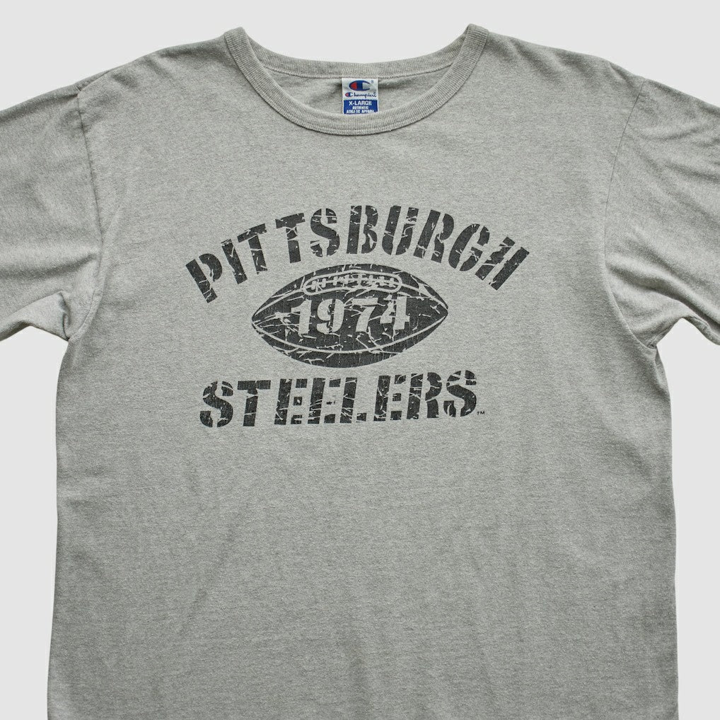 Pittsburgh Steelers Champion 90s T-shirt - Heather Gray T-shirts