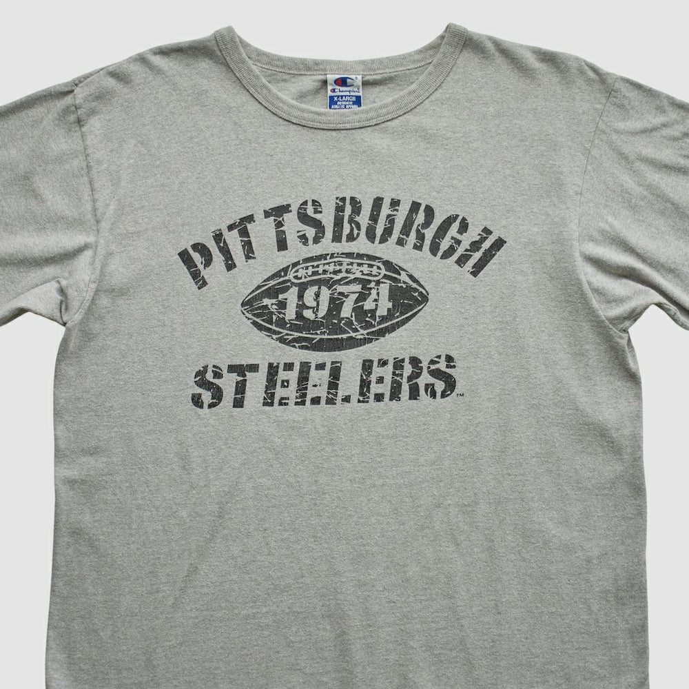 Pittsburgh Steelers Champion 90s T-shirt - Heather Gray T-shirts