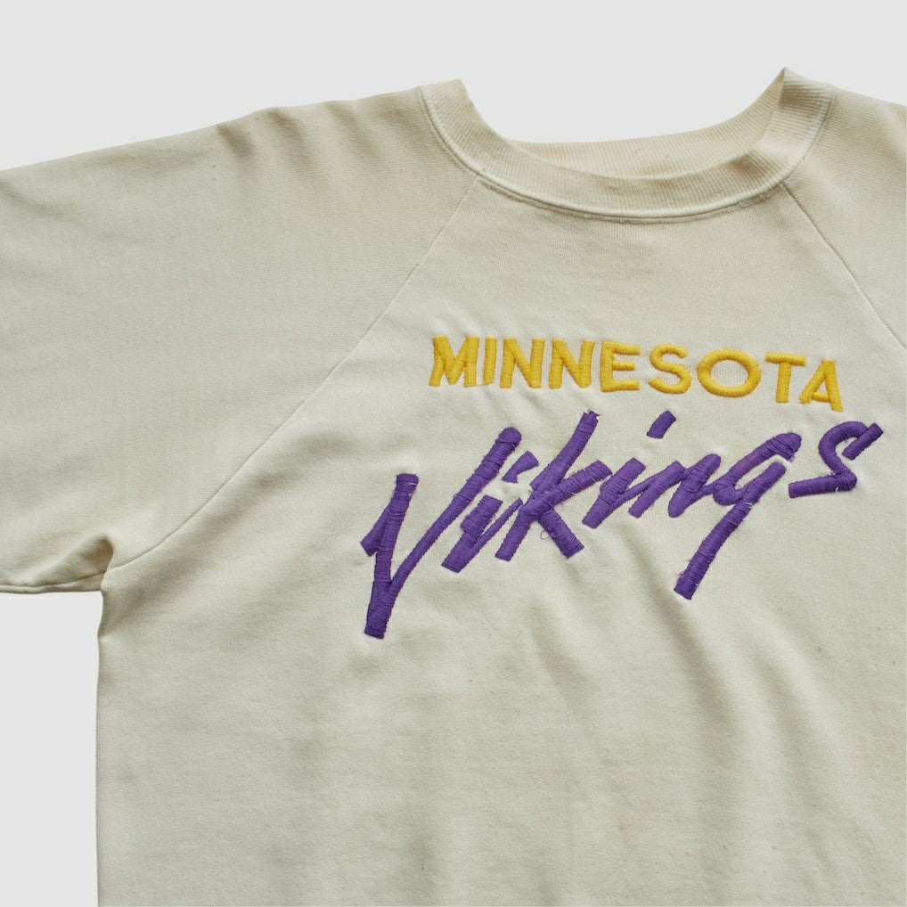 Minnesota Vikings Logo 7 80s Pullover Sweatshirt - White Pullover