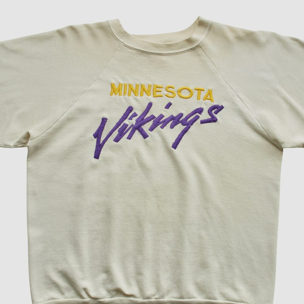 Minnesota Vikings Logo 7 80s Pullover Sweatshirt - White Pullover