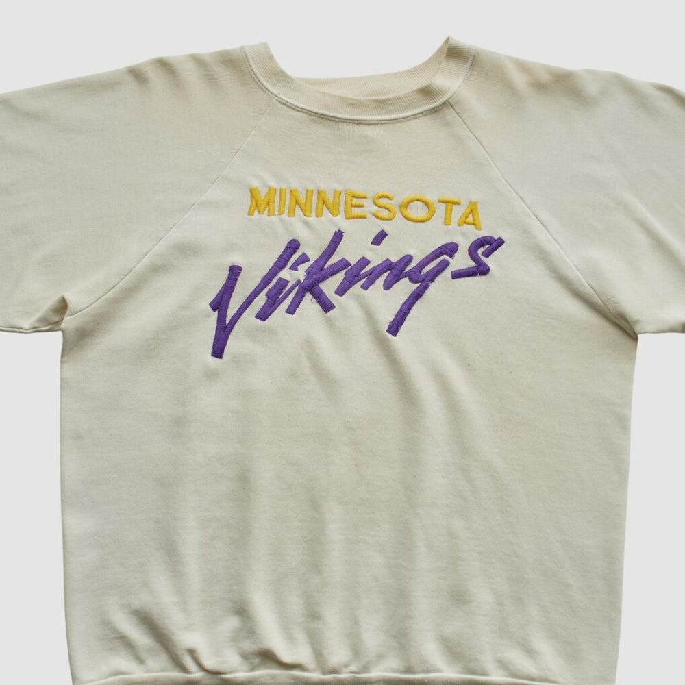 Minnesota Vikings Logo 7 80s Pullover Sweatshirt - White Pullover