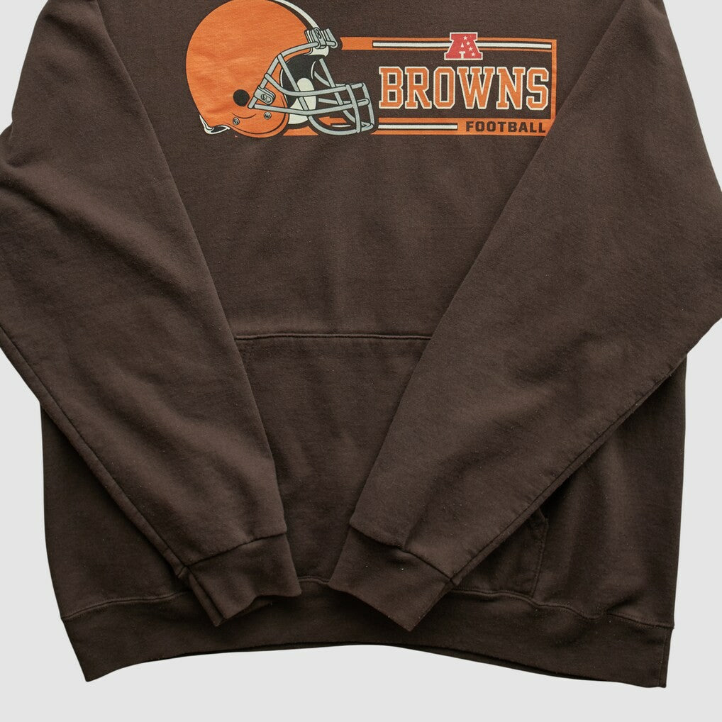 Cleveland Browns NFL 2000s Hooded Pullover Sweatshirt - Brown Pullover