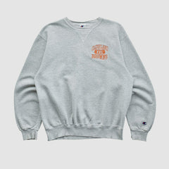 Cleveland Browns Champion 90s Pullover Sweatshirt - Heather Gray Pullover