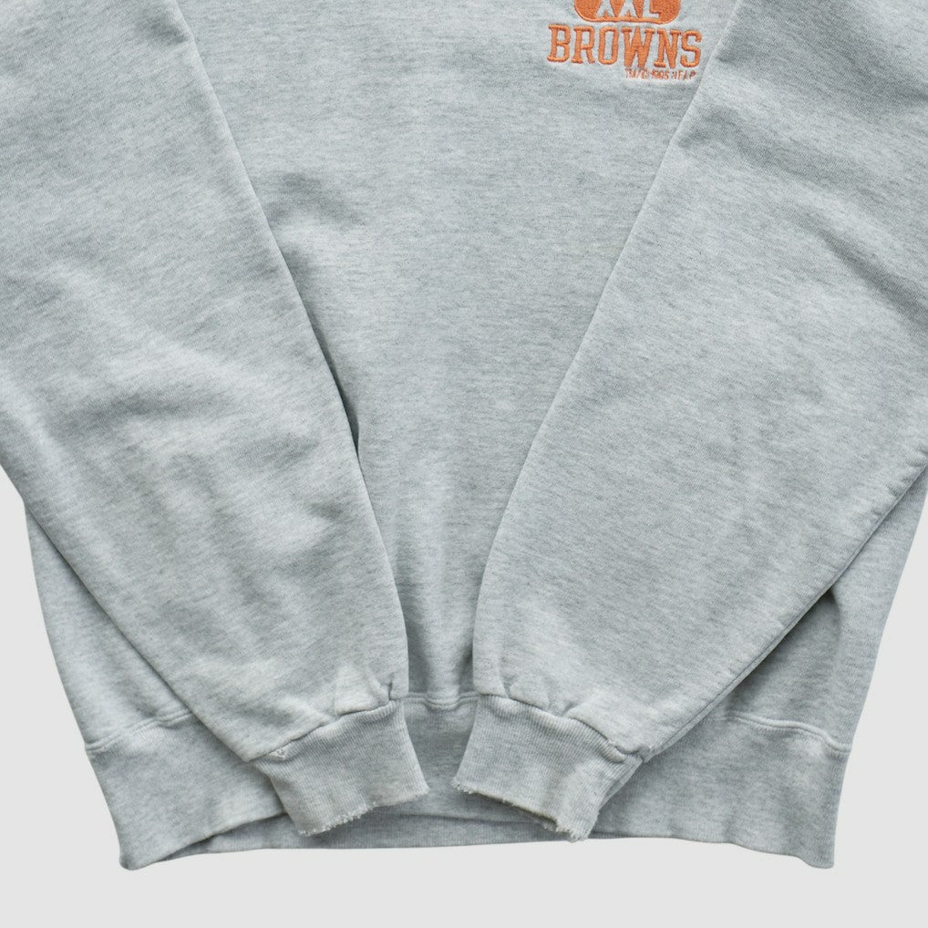 Cleveland Browns Champion 90s Pullover Sweatshirt - Heather Gray Pullover