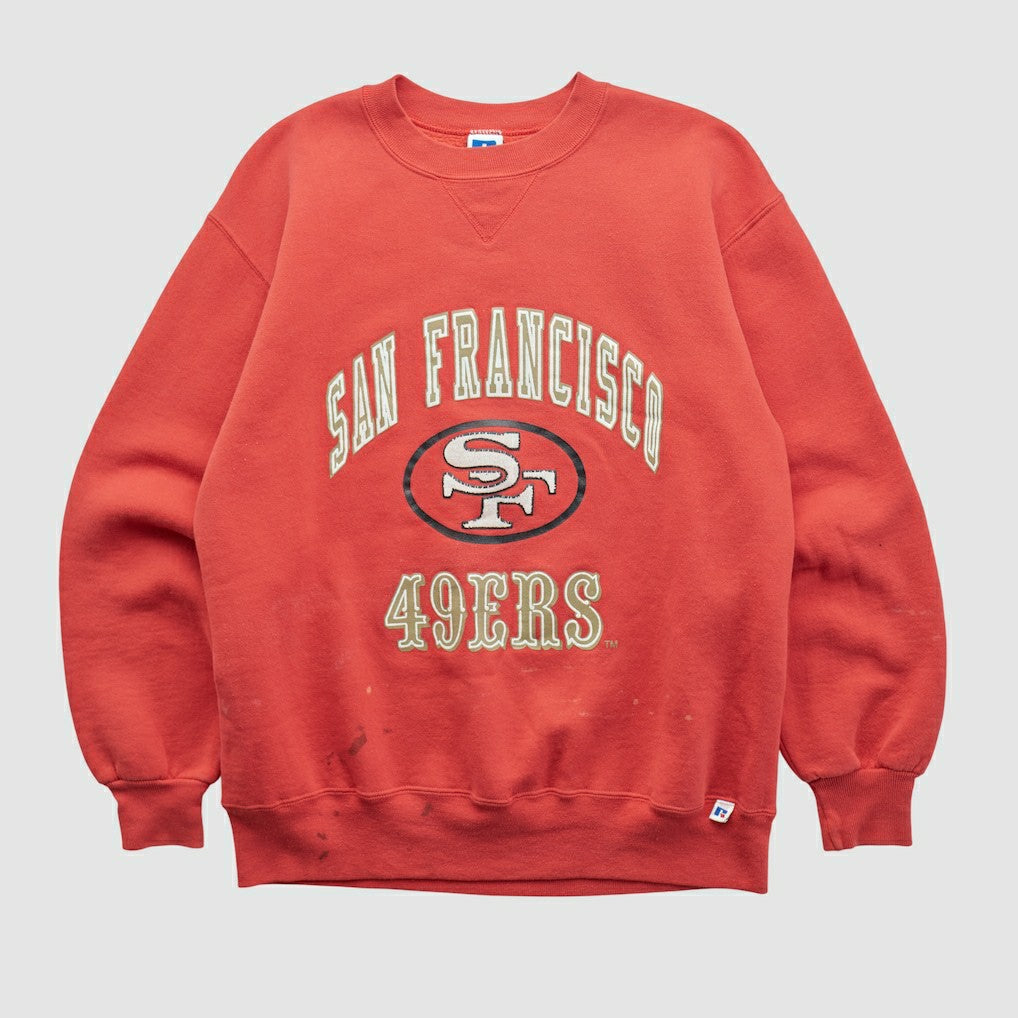 San Francisco 49ers Russell 90s Pullover Sweatshirt - Red Pullover